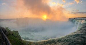 Niagara Falls at sunrise long