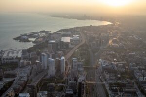View from the CN Tower during sunset